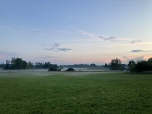 Landschaft bei Poggschlag im Morgennebel